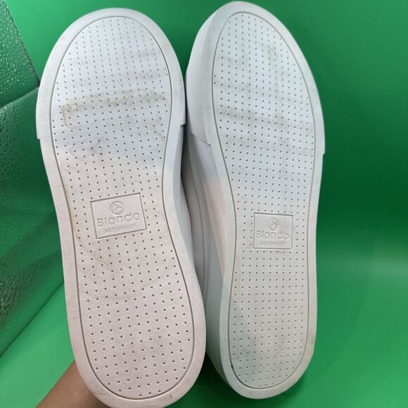 Blondo Womens Venna Leather Waterproof Sneakers Size 8 White NWOB$160 - Picture 7 of 8